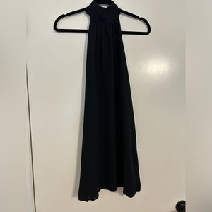 Tyche Black Halter Flowy Mini Dress